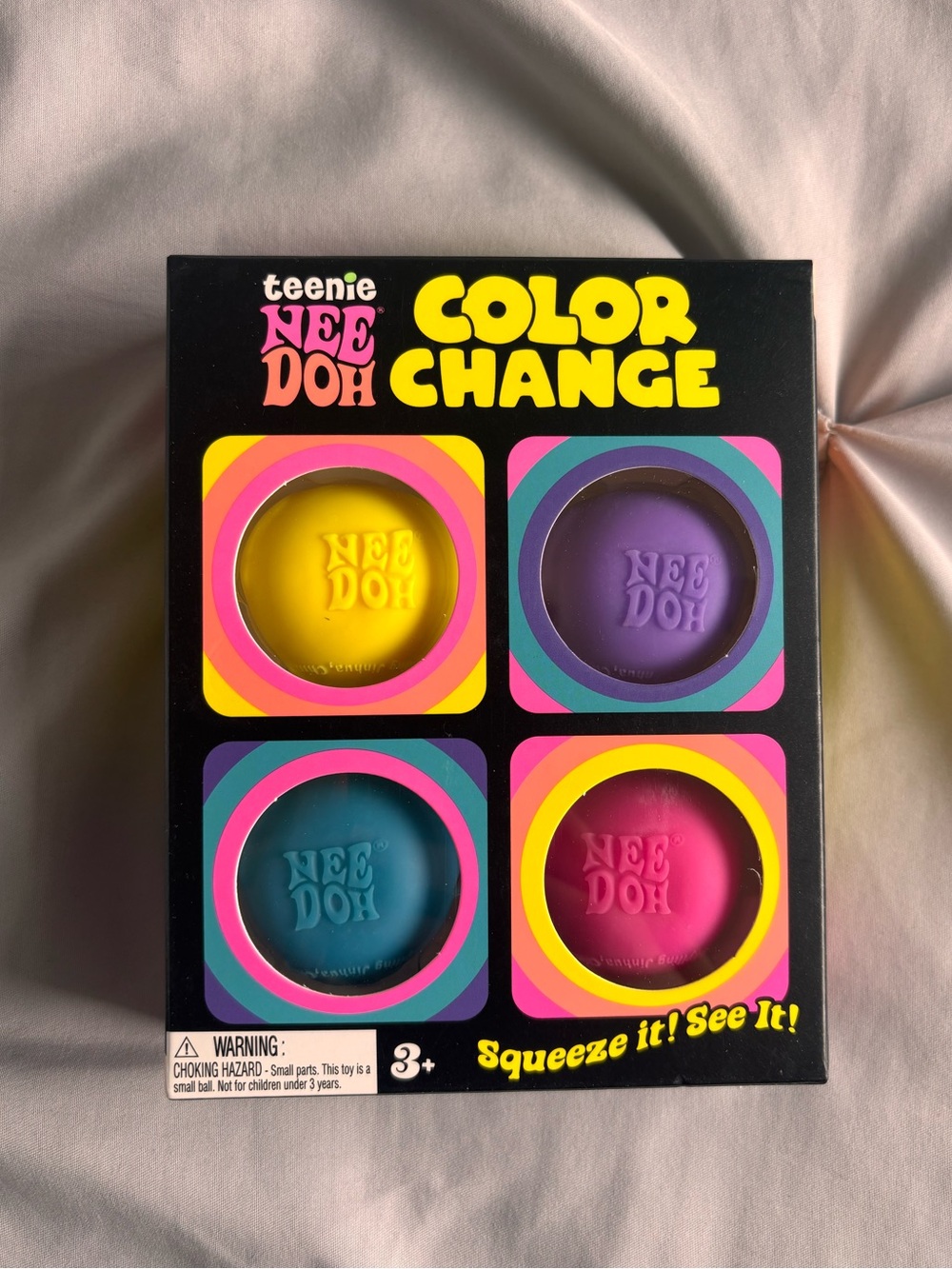 Schylling Teenie Needoh Color Change 4 Pack Squeeze Squishy Toy Set Authentic